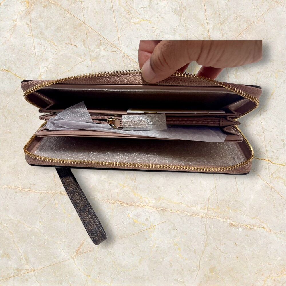 Michael Kors Jet Set SIGNATURE Travel Continental Wallet - Fawn/Gold  NWT - Picture 5 of 12